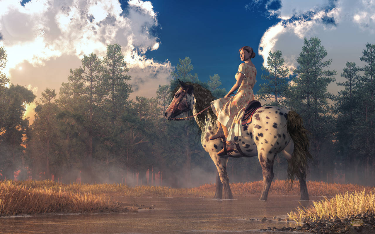 Morning Ride on an Appaloosa by deskridge