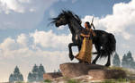 Woman Warrior and War Horse by deskridge