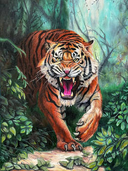 Angry Tiger in the Jungle