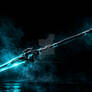 Cyan Core - Cybernetic Double-Bladed Energy Glaive