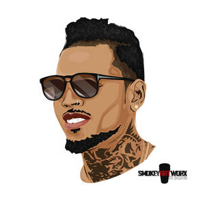 chris brown cartoon illustration fan art by smokey