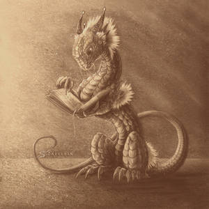 Book Worm Dragon. by Zaellrin