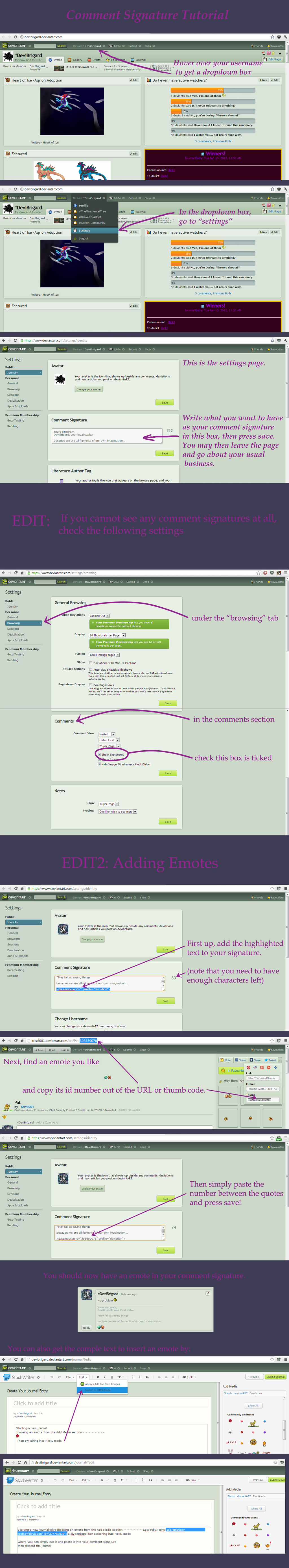Coding Signature Comment Comment Signature Tutorial by DeviBrigard on DeviantArt