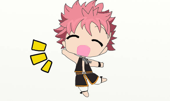 Chibi Natsu waving