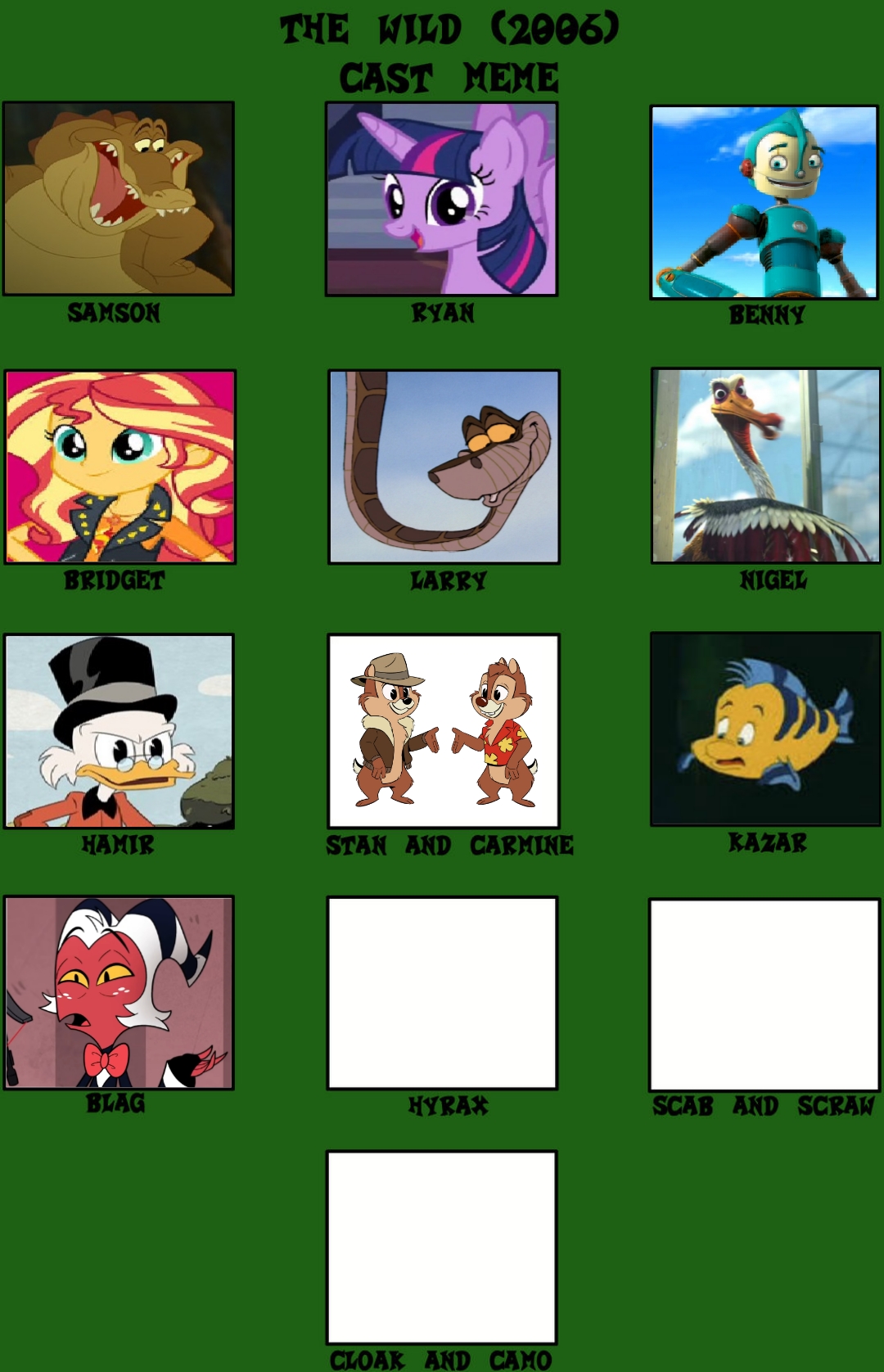 The (Cartoon) Cast Meme by RemotePocket12 on DeviantArt
