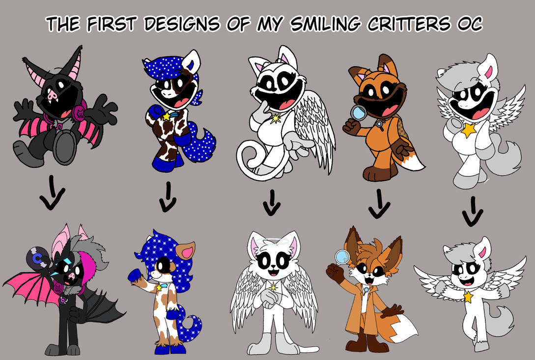 The first designs of my Smiling Critters OC by Sh4dowRoxy on DeviantArt
