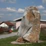 horse head stone sculpture stock