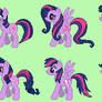 The Mane Six In Twilight Sparkle's Colours.