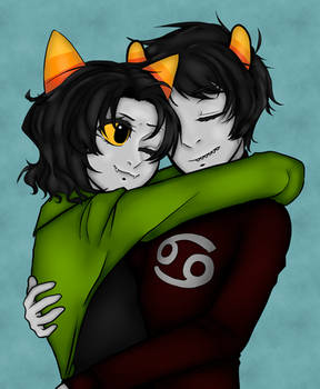 Nepeta and Karkat Colored