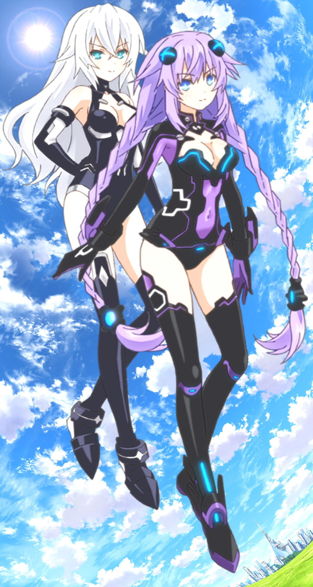 Purple Heart And Black Heart Wallpaper