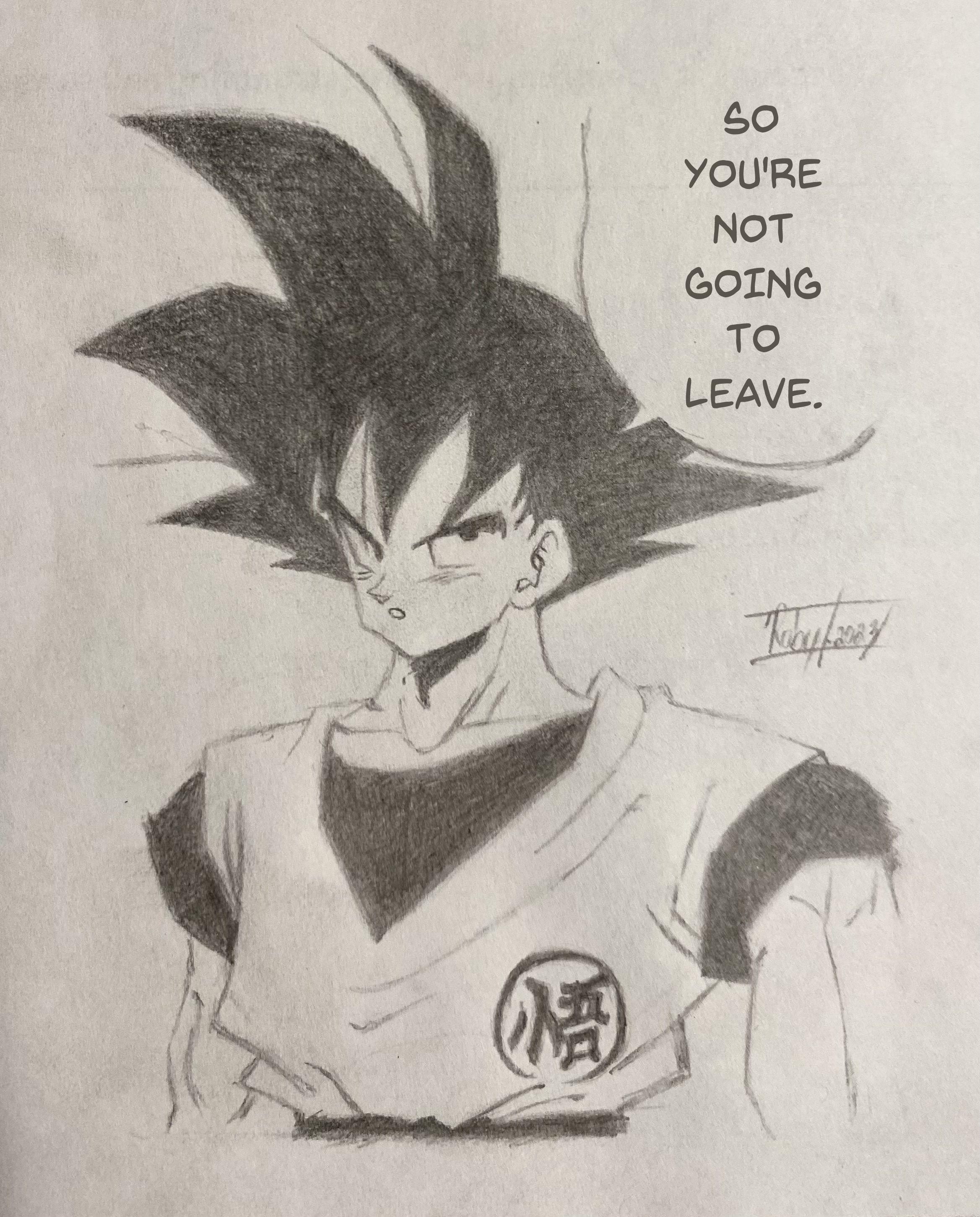 Goku manga panel drawing