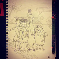 Flintstones freehand drawing