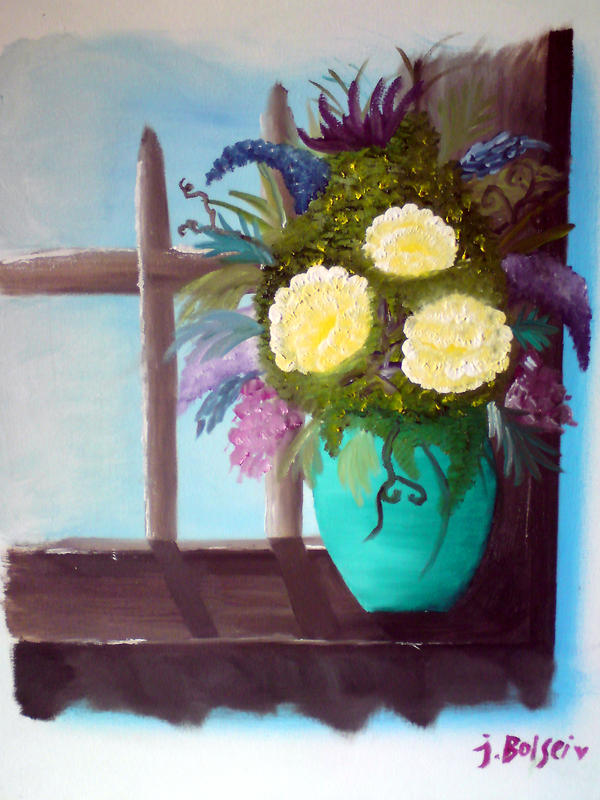 Flowers on Windowsill by jesska1