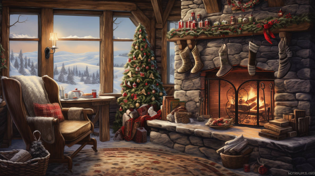 Cozy winter cabin by sugarplumpoem on DeviantArt