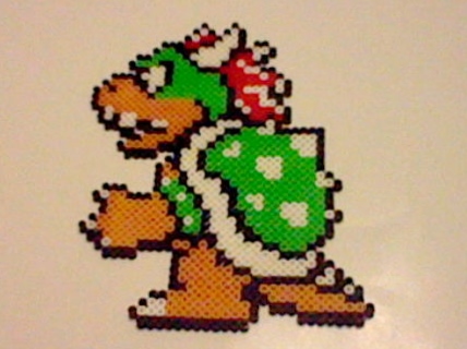 Perler Bead Bowser From Super Mario Kart 