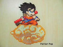 Goku Riding Flying Nimbus Perler