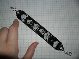 Space Invaders Inspired Beaded Bracelet