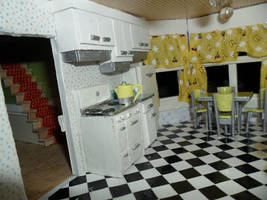 Retro Dollhouse WIP: Kitchen DONE left side