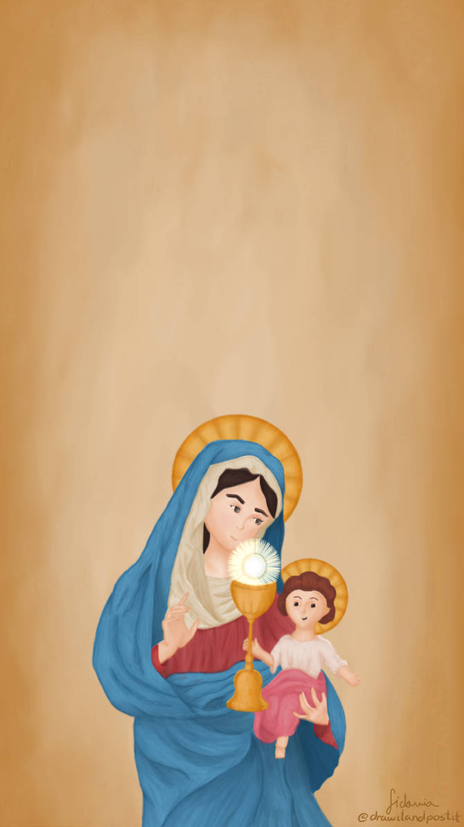 Virgin Mary - Phone Wallpaper by Drawitandpostit on DeviantArt