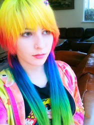 Rainbow locks of hair