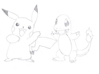 Pikachu and Charmander