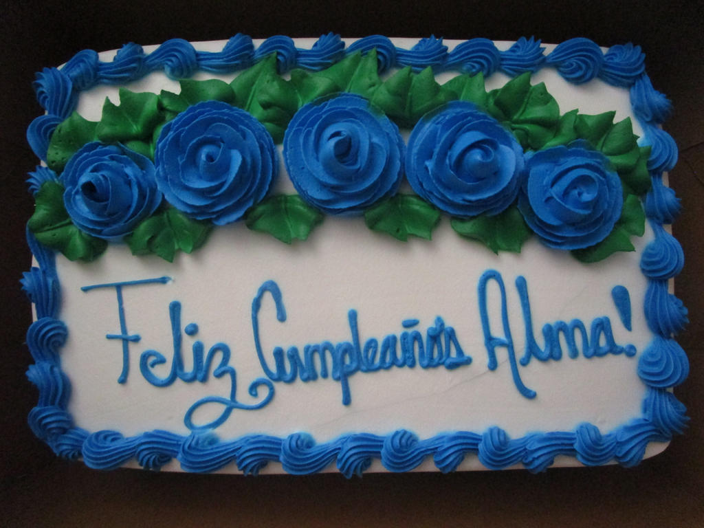 Blue Roses Birthday Cake By Knucklesmega On Deviantart