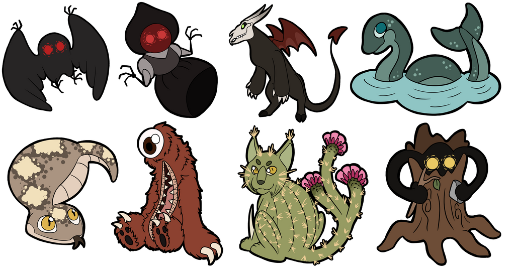 Cryptid Stickers by Dyscrasia-Eucrasia on DeviantArt