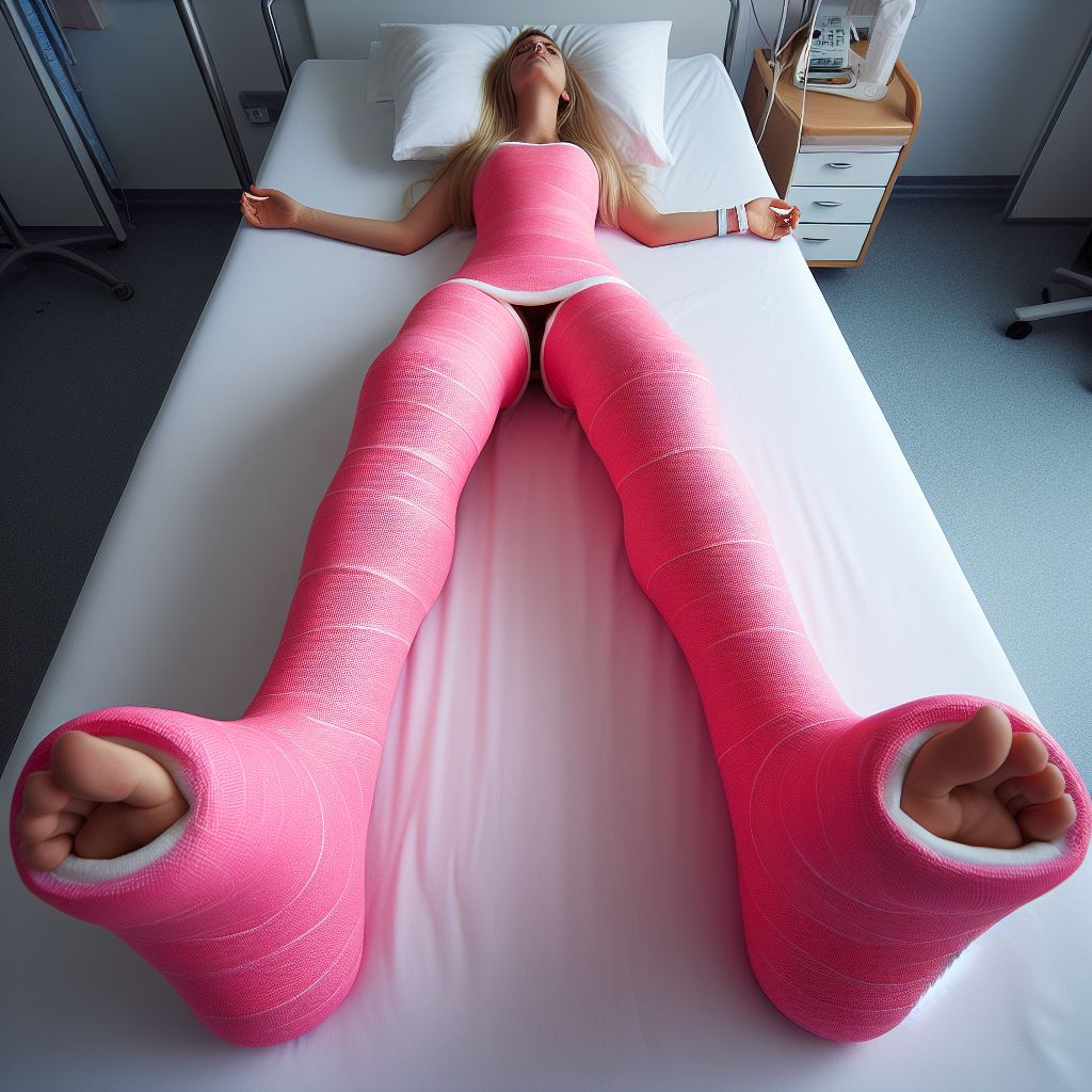 First Body Cast pink body cast at the hospital by Casterboy33 on DeviantArt