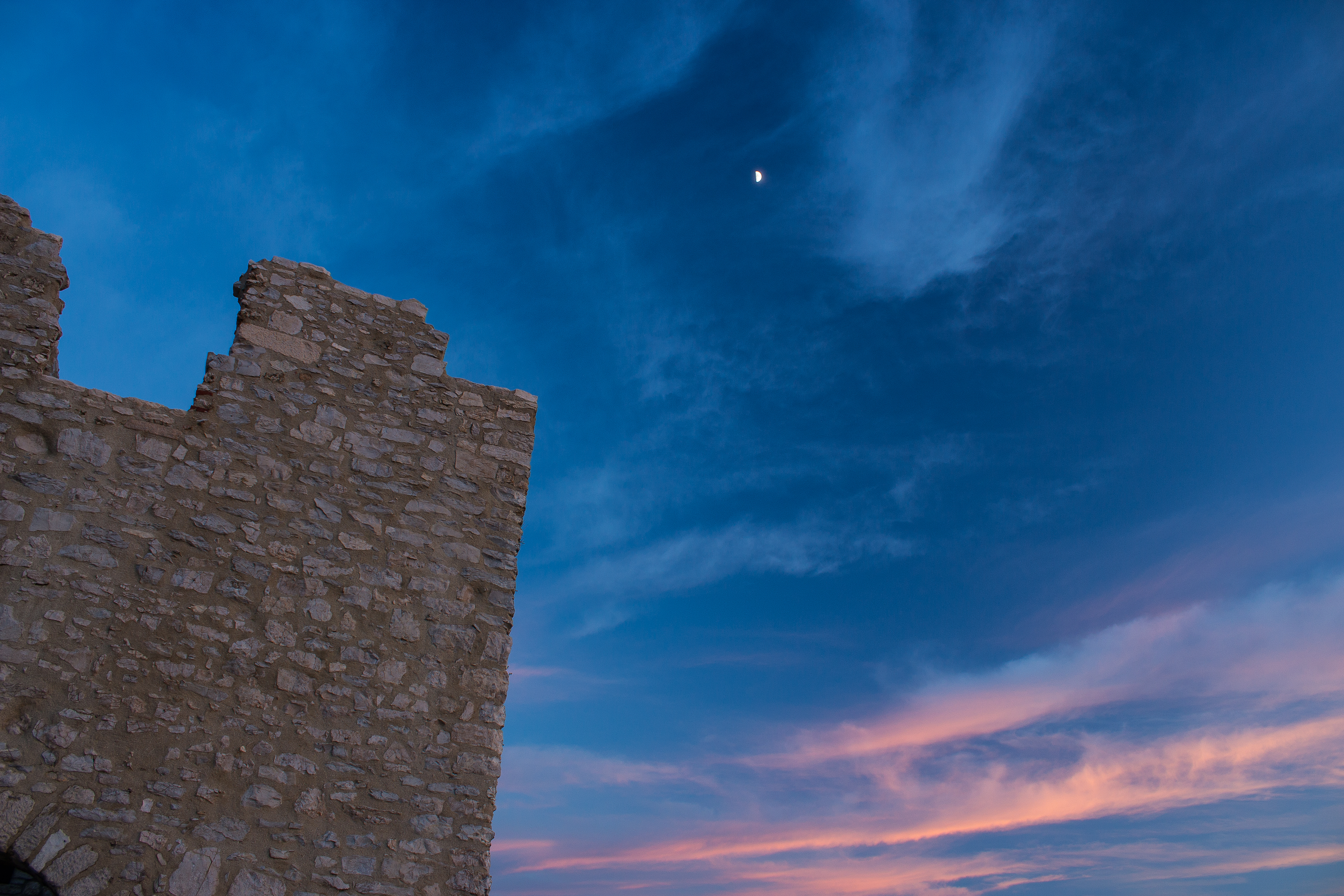 Neuffen Castle with Moon