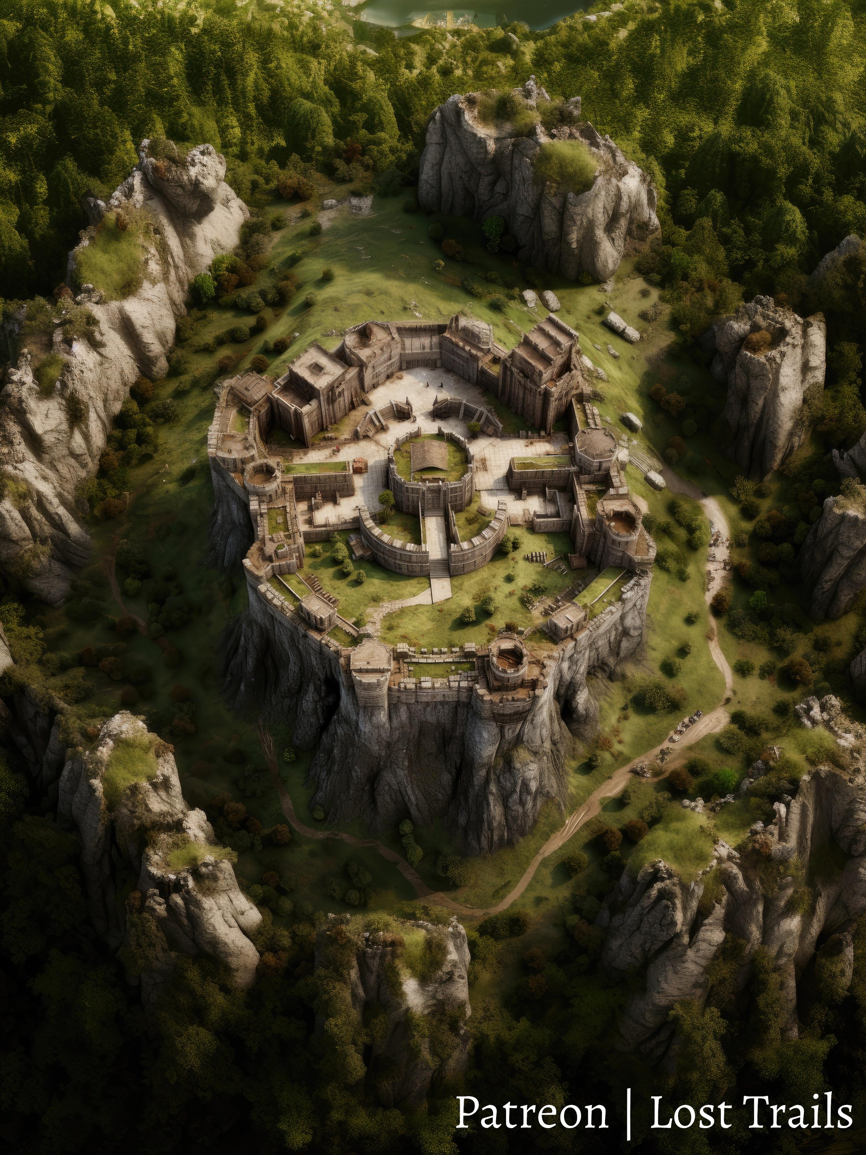 Mappath Castle Mountain Castle Battlemap by LostTrailsMaps on DeviantArt