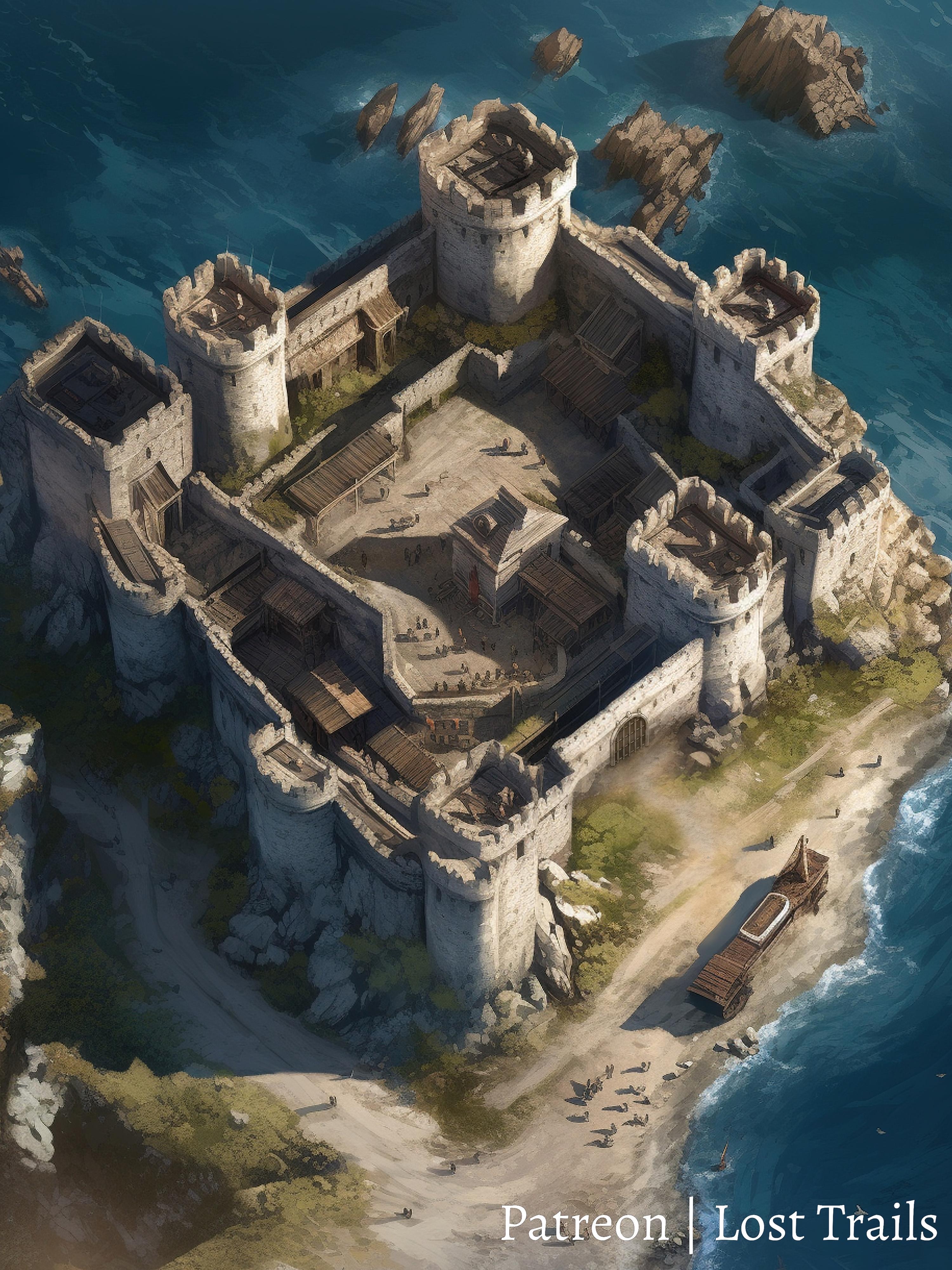 Mappath Castle Medieval Castle Battlemap by LostTrailsMaps on DeviantArt