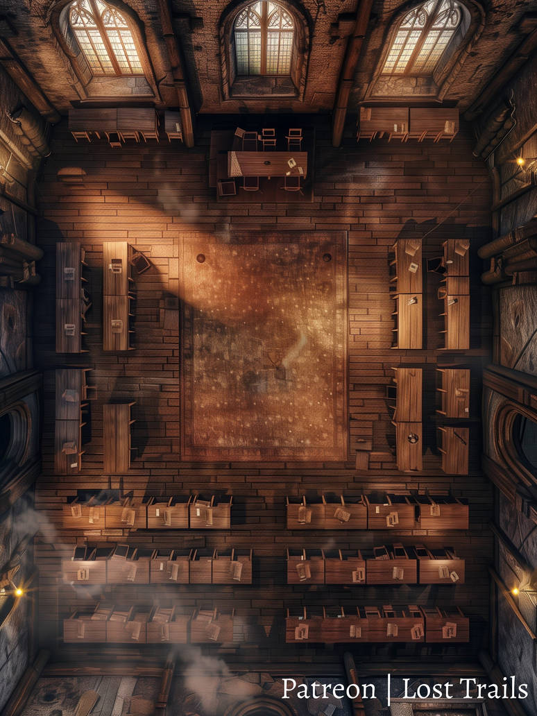 Lecture Hall Battlemap by LostTrailsMaps on DeviantArt