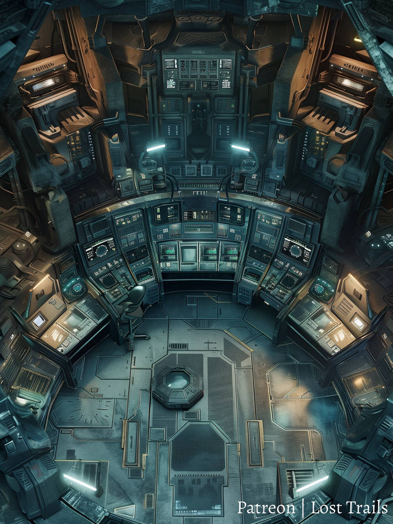 Sci-fi Control Room Battlemap by LostTrailsMaps on DeviantArt