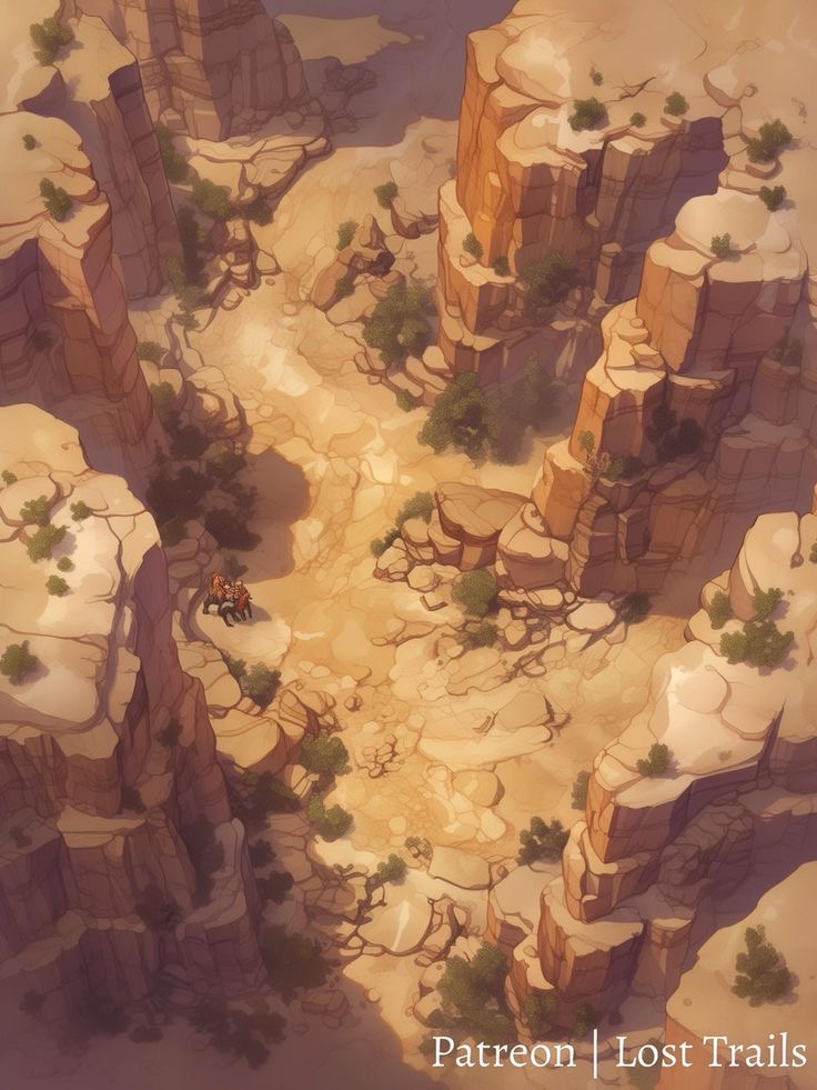 Desert Ravine Top View Desert Ravine Battlemap by LostTrailsMaps on DeviantArt