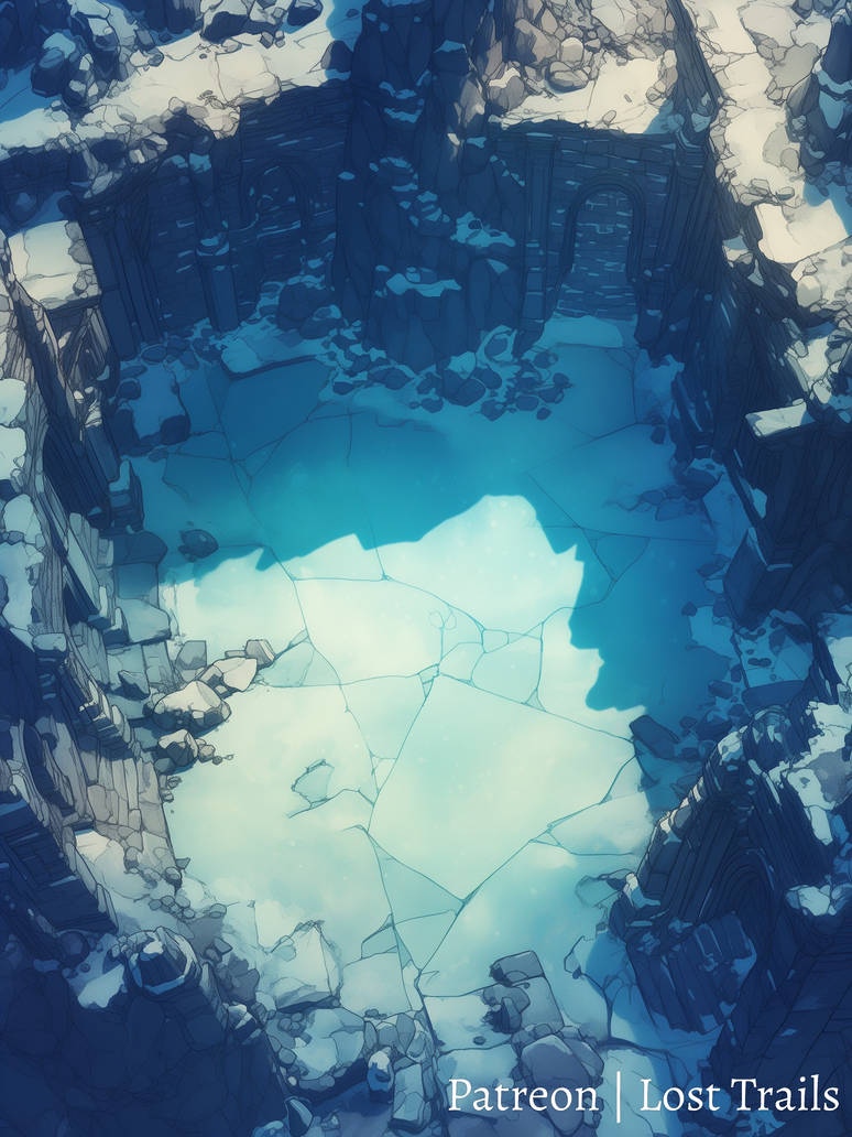 Ice Ruins Battlemap by LostTrailsMaps on DeviantArt