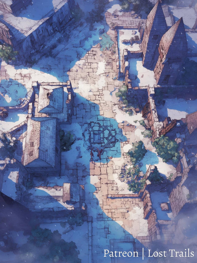 Winter Ritual Map Winter Ruins Battlemap by LostTrailsMaps on DeviantArt
