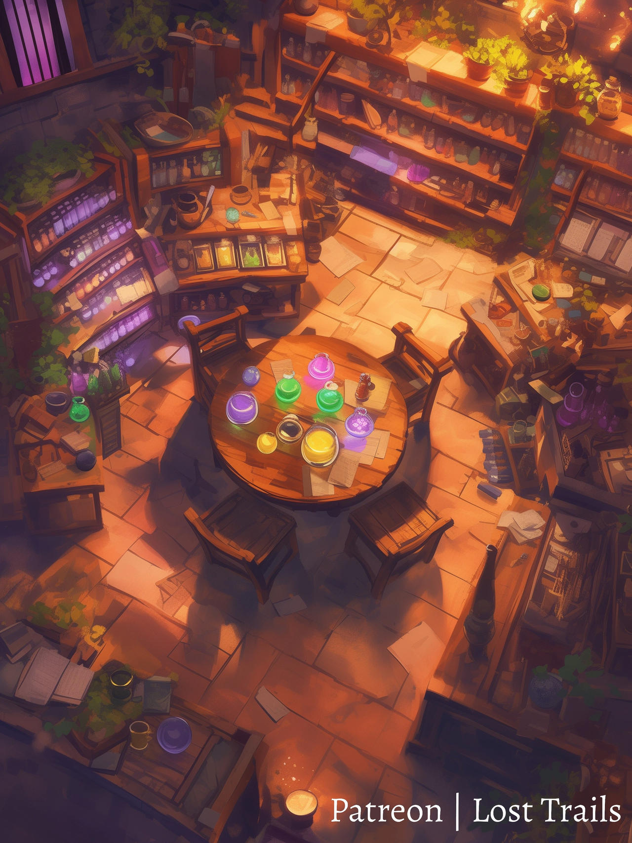 Wizard's Workshop Battlemap by LostTrailsMaps on DeviantArt