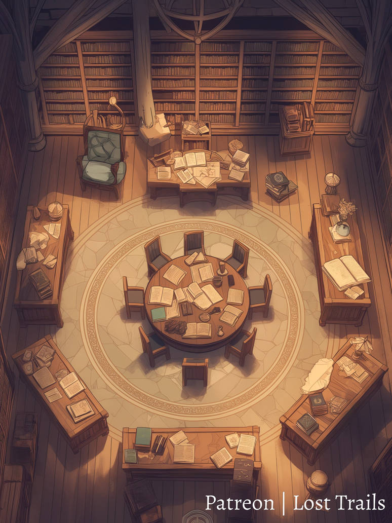 Library Battlemap by LostTrailsMaps on DeviantArt