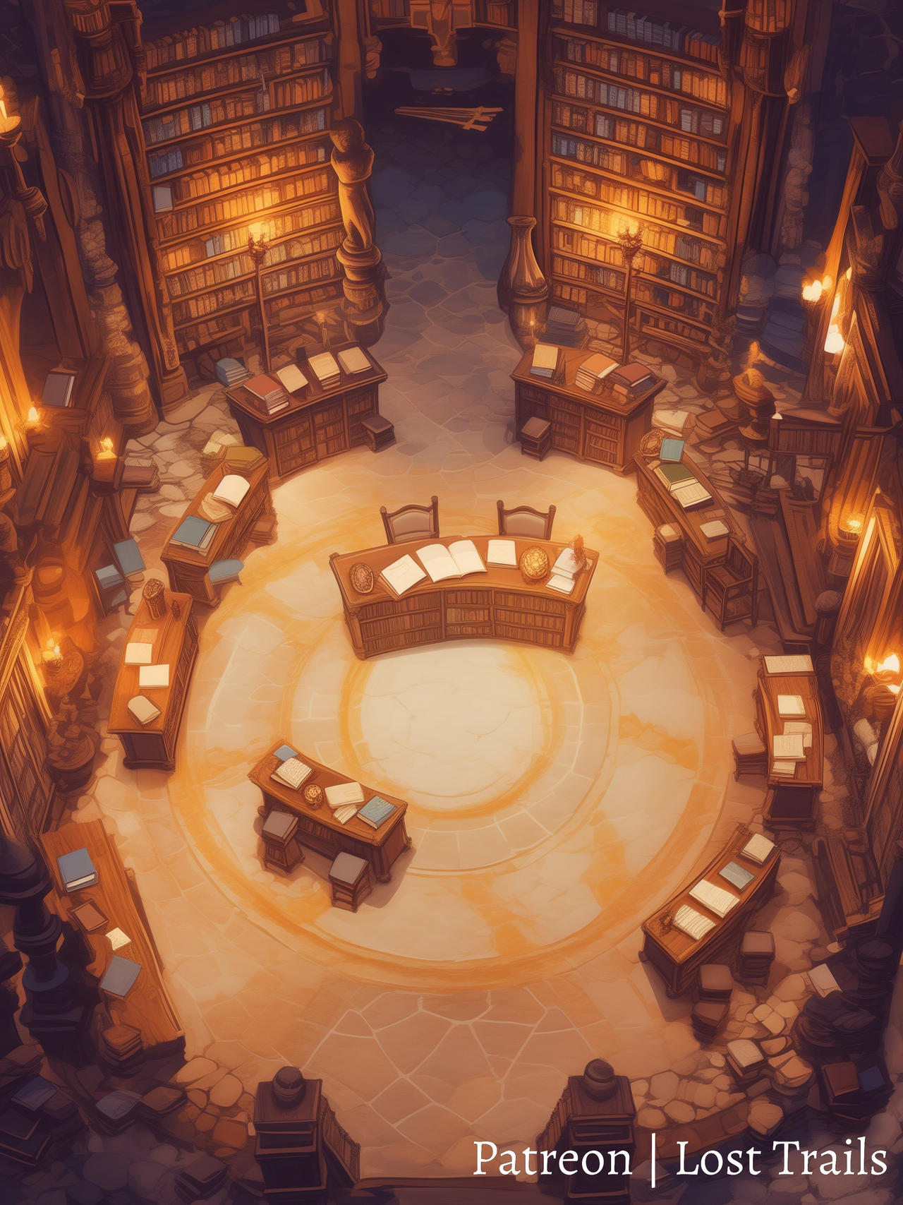 College Library Battlemap by LostTrailsMaps on DeviantArt