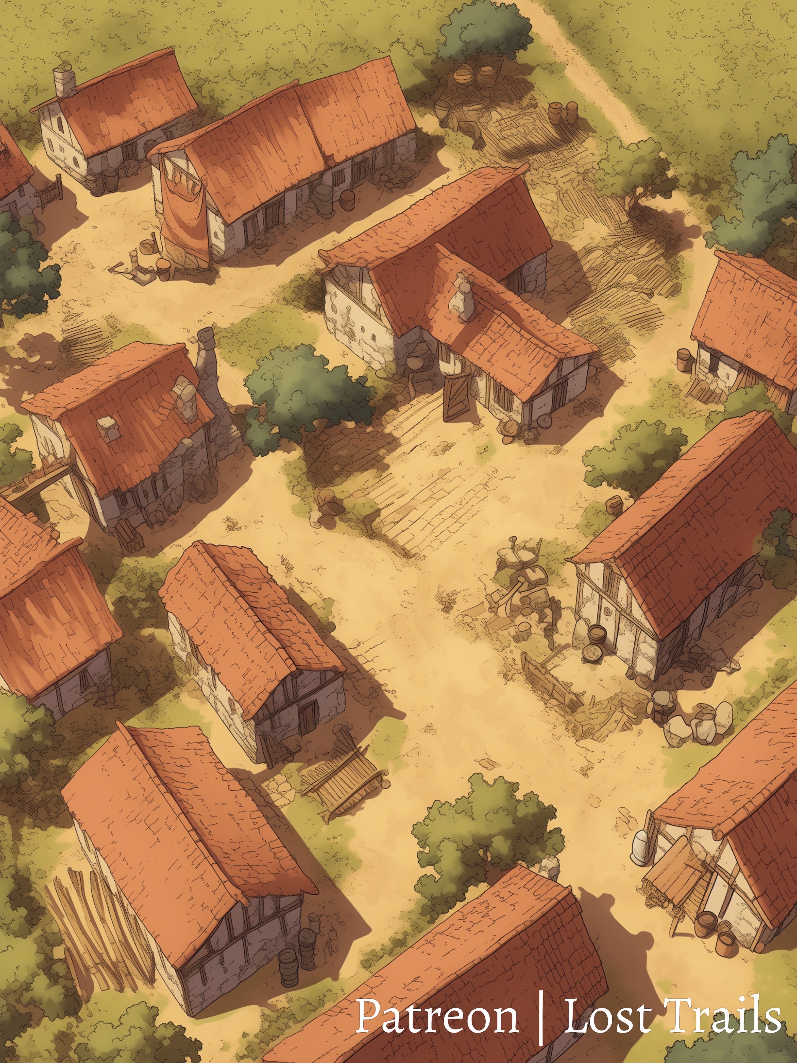 Beast Kin Village Map Farming Village Battlemap by LostTrailsMaps on DeviantArt