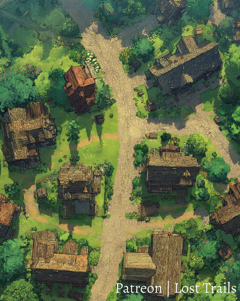 Village Map Rivals Village Battlemap by LostTrailsMaps on DeviantArt