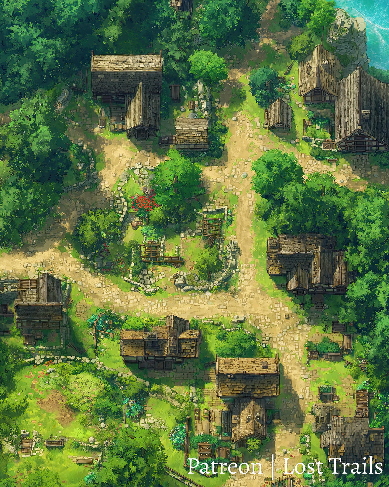 Village Map Rivals Village Battlemap by LostTrailsMaps on DeviantArt