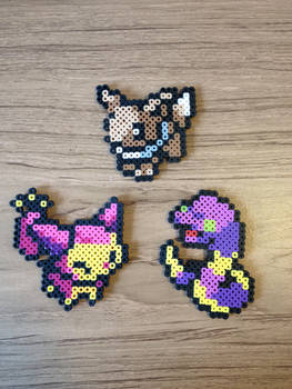 Eevee, Ekans, and Skitty