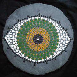 Dot Painting EYE on slate