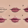 Semi-realism lips - step by step