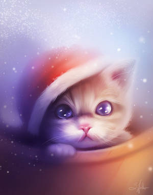 Christmas kitten by SandraWinther