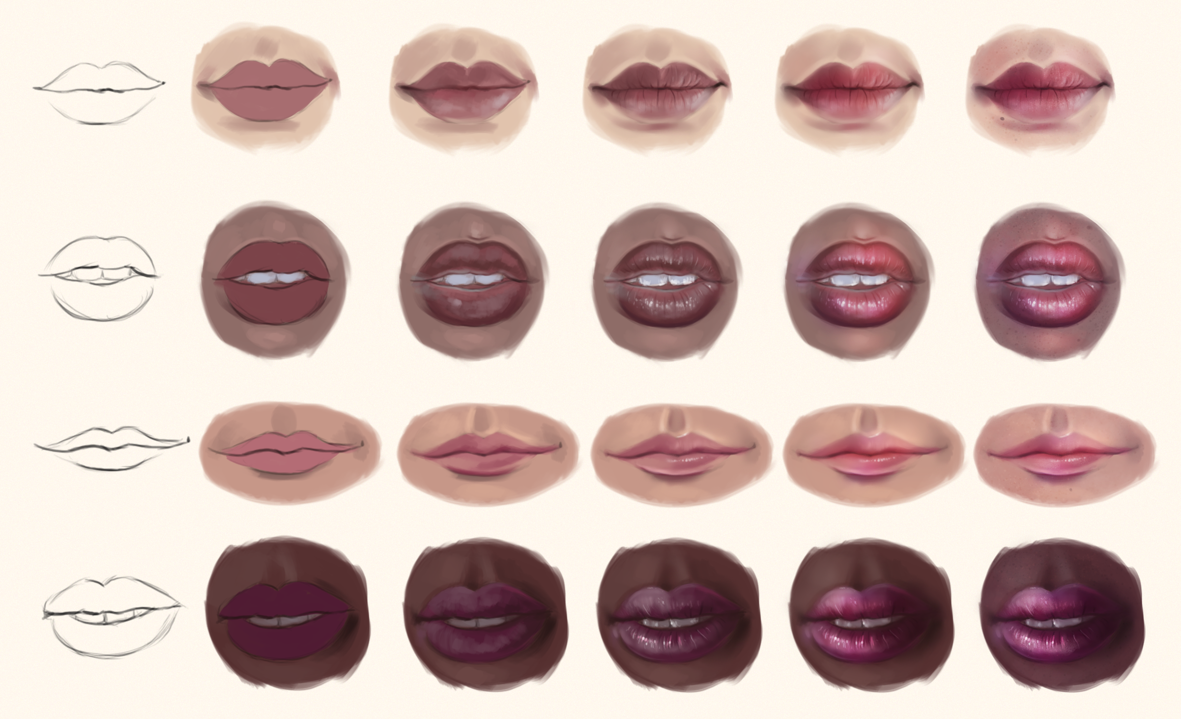 Lip Study - Step by Step