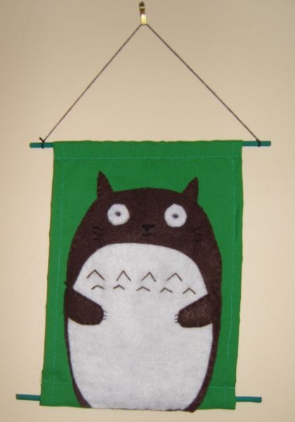 Totoro applique wall scroll