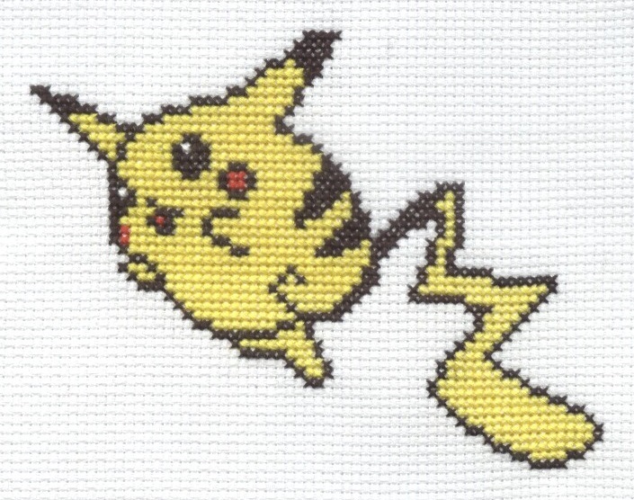 Pikachu from Pokemon Yellow cross stitch by Lil-Samuu on DeviantArt