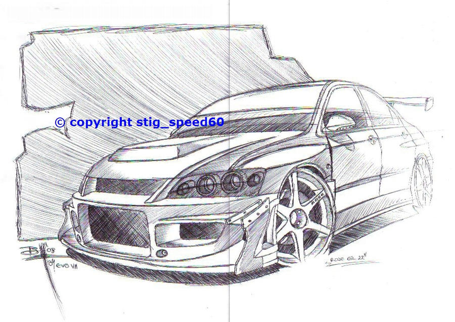 Evo Rear Drawing Basic mitsubishi EVO VIII by stigspeed60 on DeviantArt